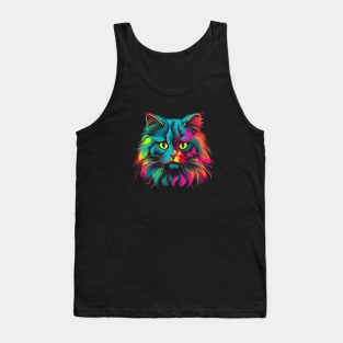 Colourful Persian Cat Tank Top